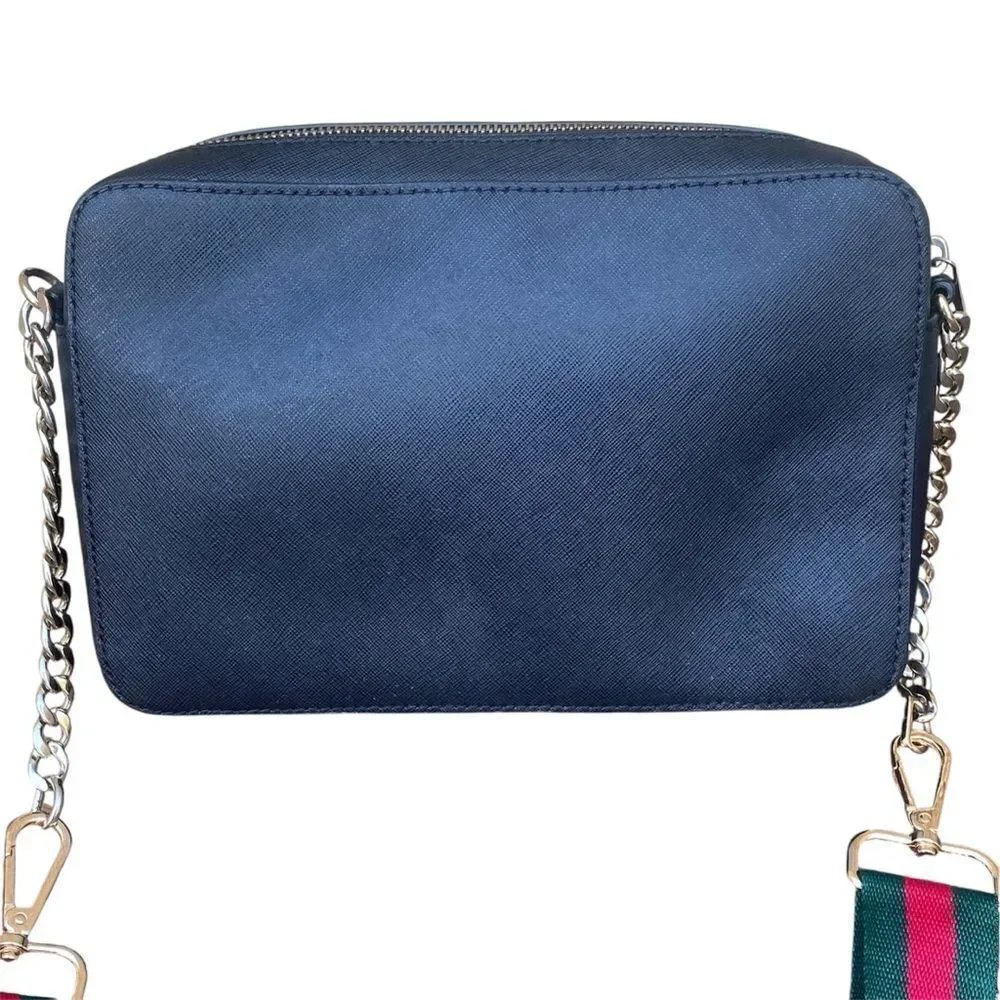 Michael Kors Black Jet Set Saffiano Leather Crossbody Bag